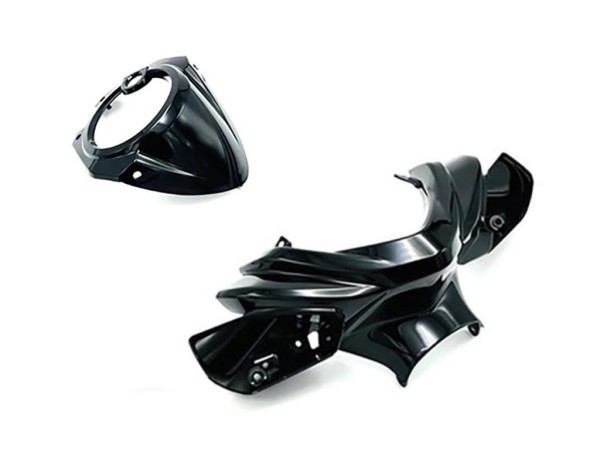 Lenker + Cockpit Verkleidung Set Schwarz für Yamaha Aerox 50 (ab 2013)