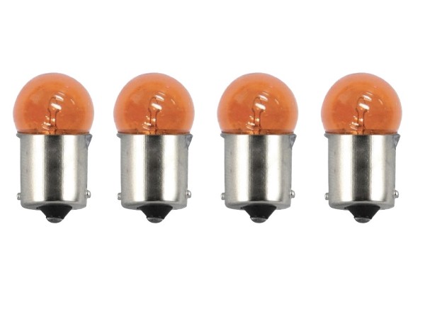 4x Blinkerbirnen Orange Glühbirne BA15S 12V 10W E-Geprüft für Roller Blinker