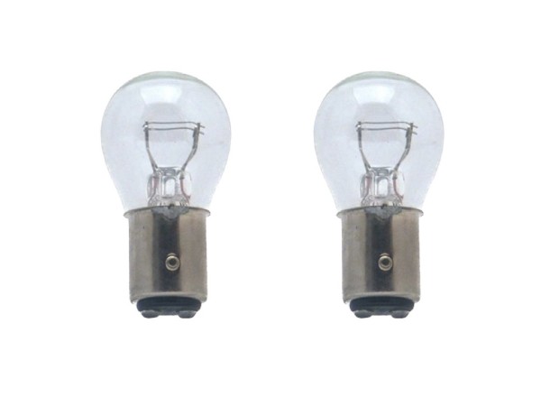 2x Rücklicht Birne Lampe BAY15D 12V 21/5W E-Geprüft Klar für Vespa Piaggio