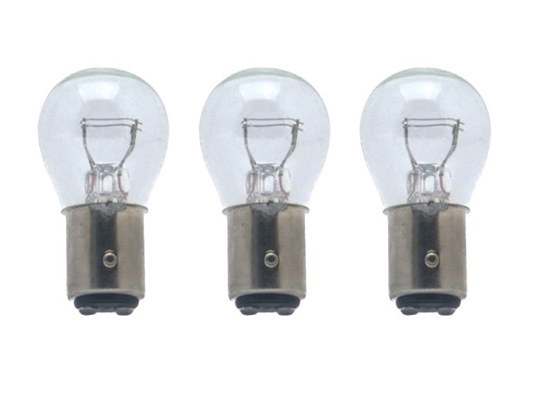 3x Rücklicht Birne Lampe BAY15D 12V 21/5W E-Geprüft Klar für Yamaha MBK Peugeot