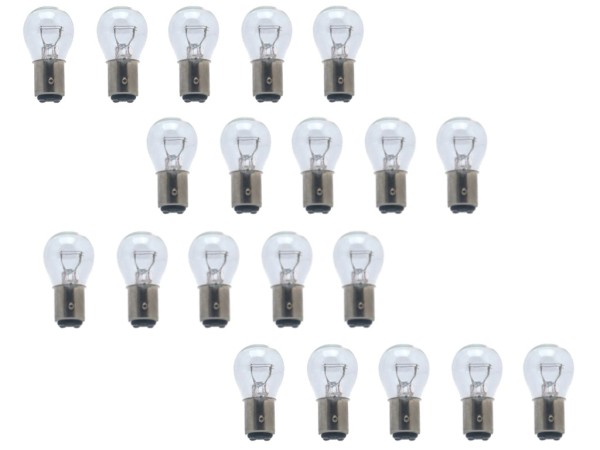 20x Rücklicht Birne Lampe BAY15D 12V 21/5W E-Geprüft Klar für Roller Motorrad