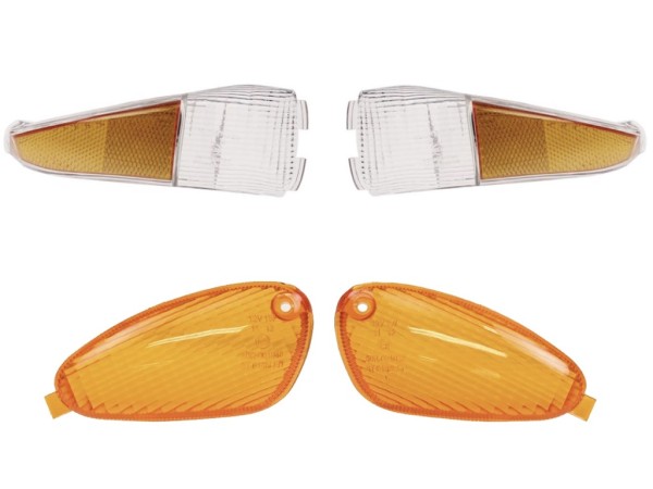 Blinker Glas Set Orange E-Geprüft für Gilera Runner FX FXR VX VXR 50 125 180