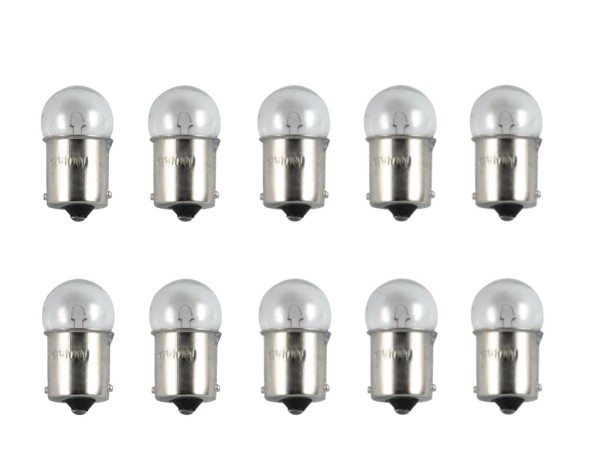 10x Glühlampe BA15S 12V 10W Lampe Birne Klar E-Geprüft Bremslicht Blinker Roller