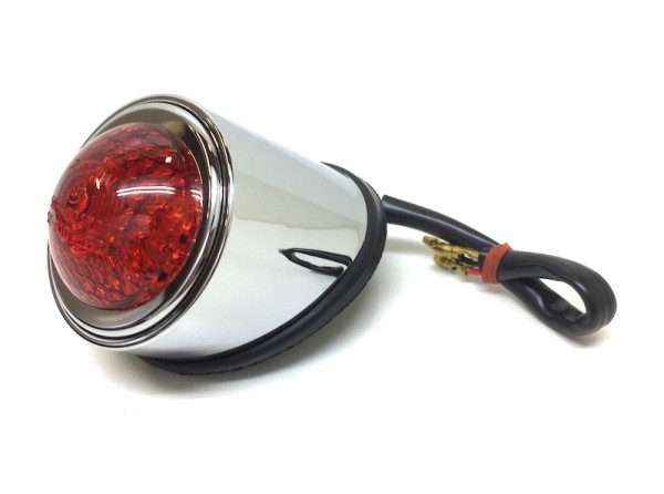 LED Rücklicht Old School Chrom E-geprüft für Chopper Scrambler Cafe Racer