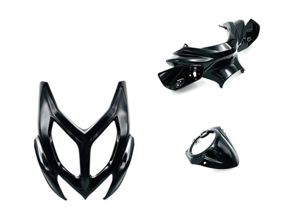 Lenker + Cockpit + Front Verkleidung Set Schwarz für Yamaha Aerox 50 (ab 2013)